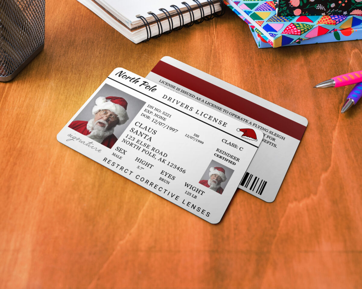 Custom Santa north pole Id card , Christmas Eve, Driving License, ID Card, Christmas novelty, North Pole, Santa Clause ID Card North Pole  Identification Card digital In canvas - Image 5