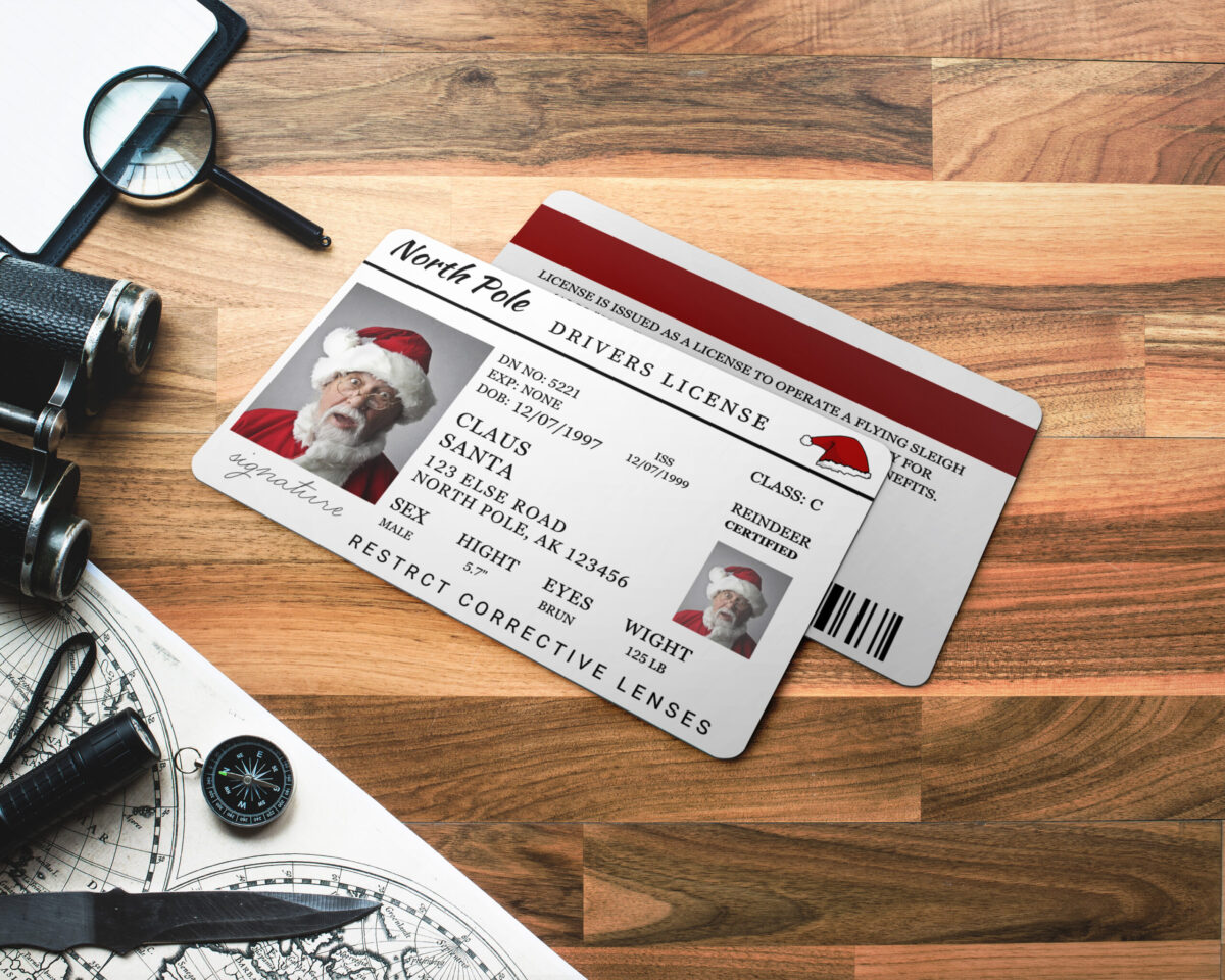 Custom Santa north pole Id card , Christmas Eve, Driving License, ID Card, Christmas novelty, North Pole, Santa Clause ID Card North Pole  Identification Card digital In canvas - Image 6