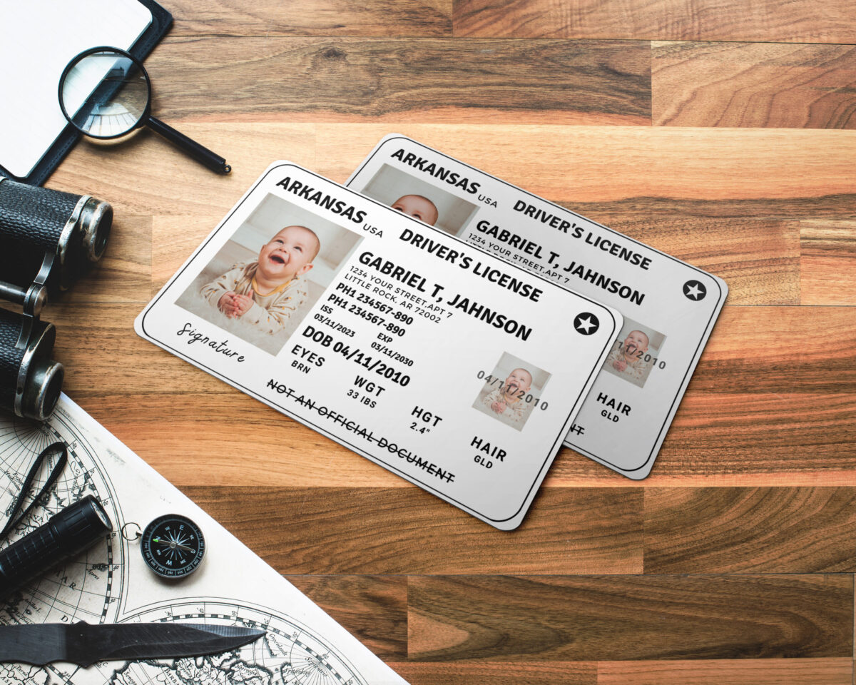 Pretend Play USA Driver License For Kids, Arkansas Driving License Template, Printable Toy Editable Keep Driving, Toddler Toy Digital In Canvas - Image 2