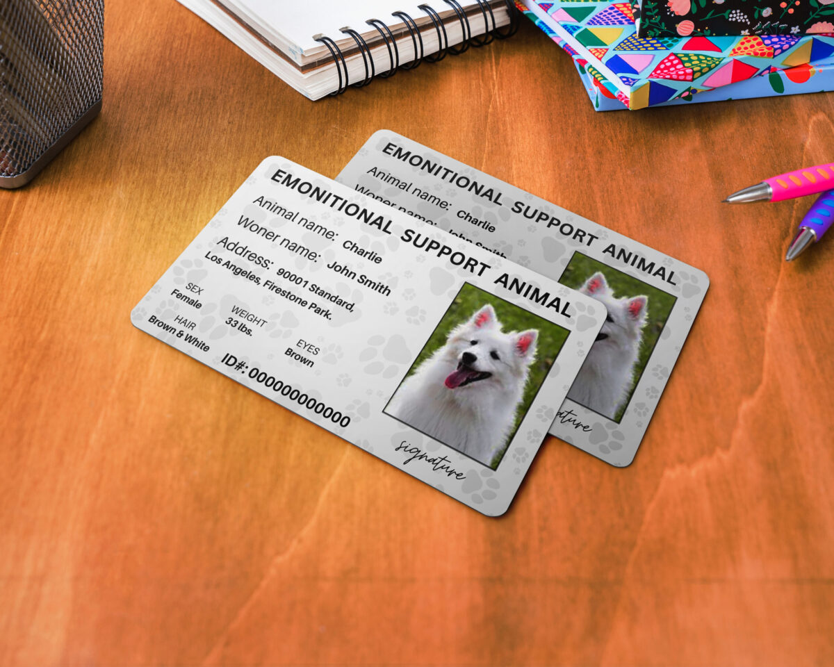 Emotional Support Personalized ID Stuffed Animale Plush Registration template, Animale ID Card Pet  Identification Card digital In canvas - Image 2