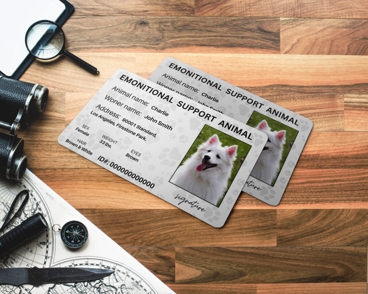 Emotional Support Personalized ID Stuffed Animale Plush Registration template, Animale ID Card Pet  Identification Card digital In canvas - Image 3