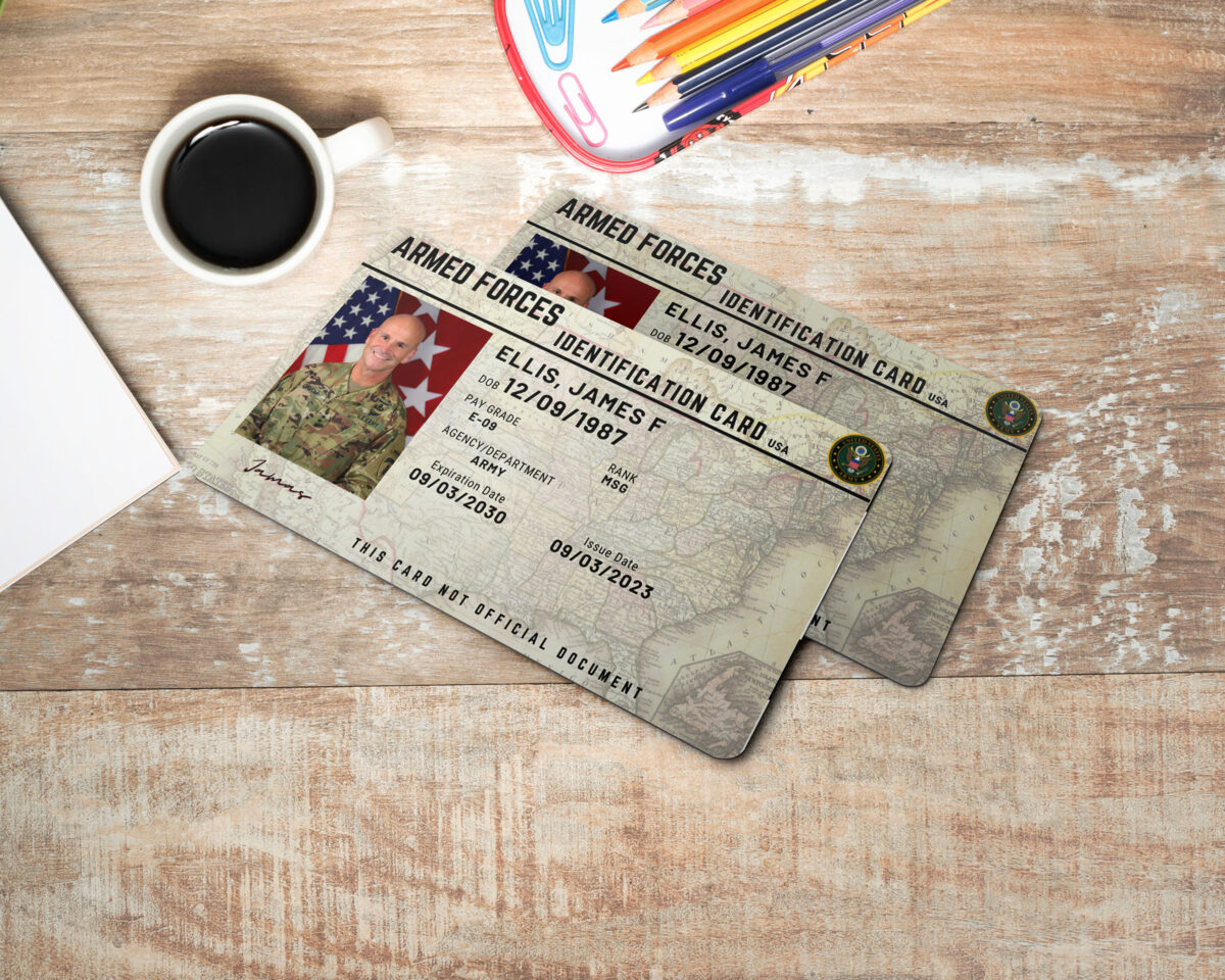 Armed Forces Identification Card, Personalized Photo Id Card TEMPLATE Armed Forces Identification Card  Safety, Custom Diy on Canva, Printable at Home, Realistic for Fun and Travel - Image 3