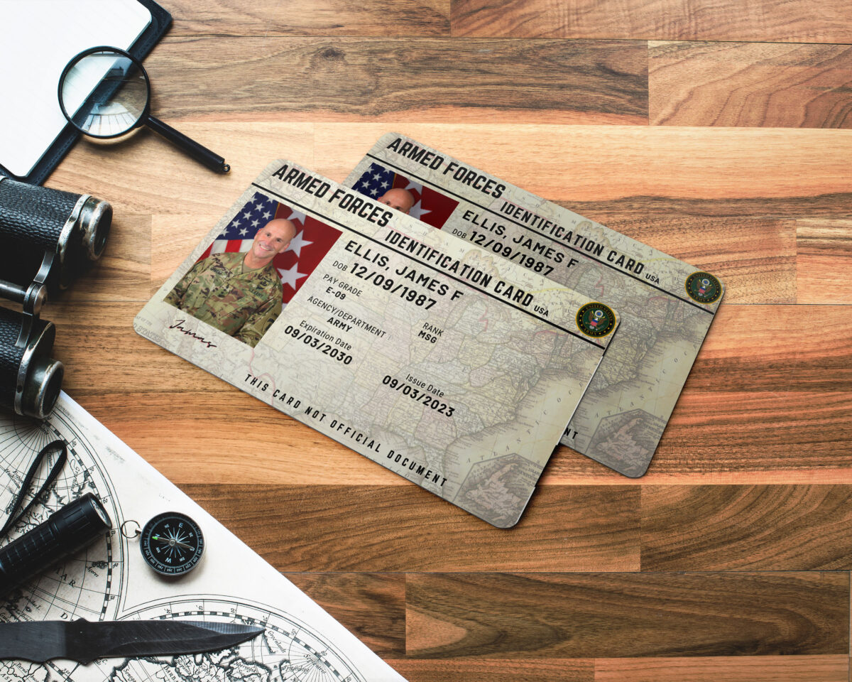 Armed Forces Identification Card, Personalized Photo Id Card TEMPLATE Armed Forces Identification Card  Safety, Custom Diy on Canva, Printable at Home, Realistic for Fun and Travel - Image 4