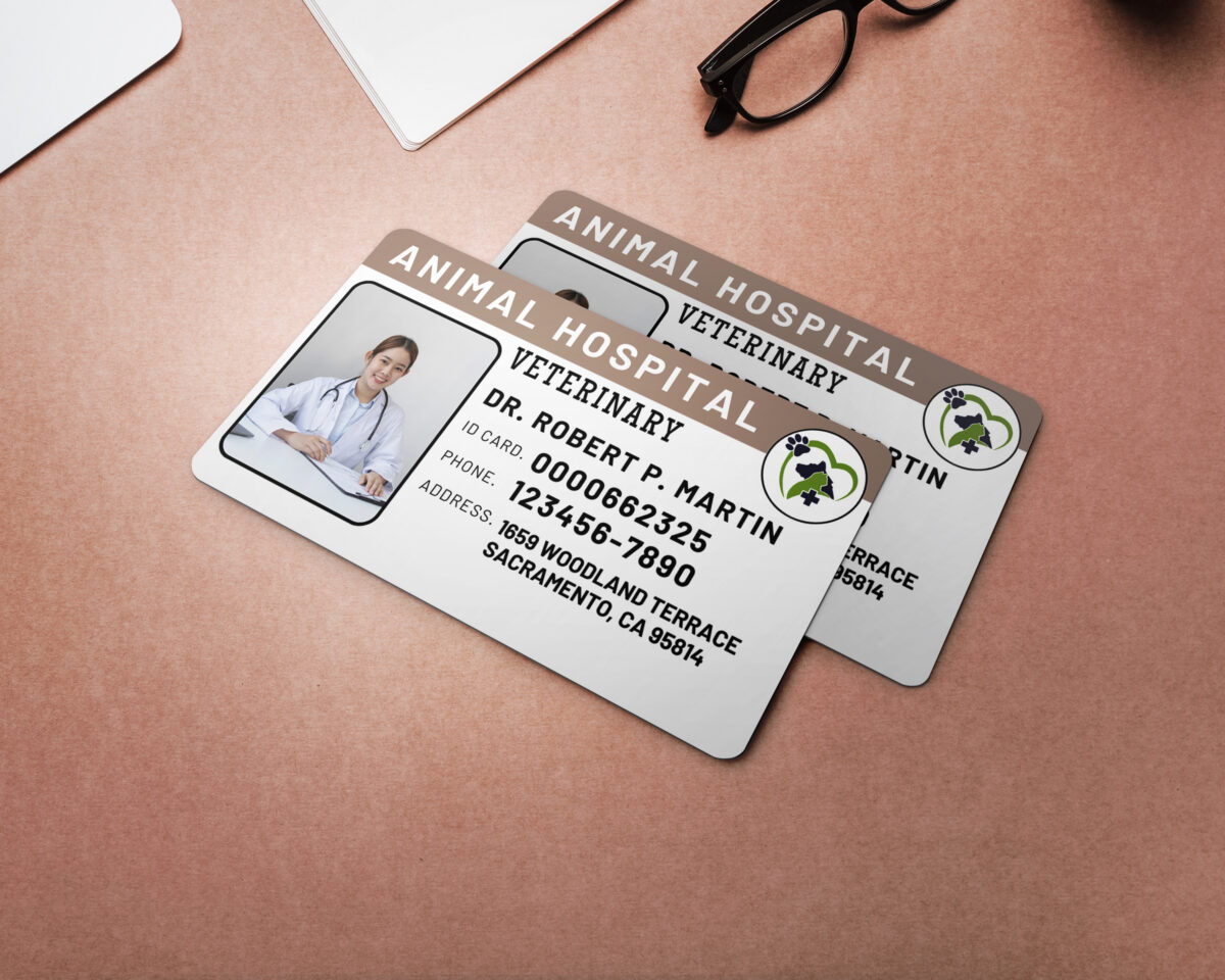 Editable Animal hospital ID Card Template, Custom Animal hospital ID Card Template, Printable Animal hospital Identification Badge, Canva Template - Image 2