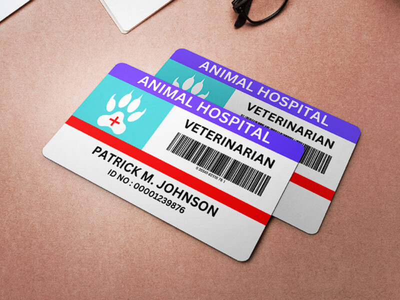 Editable Animal hospital ID Card Template, Custom Animal hospital ID Card Template, Printable Animal hospital Identification Badge, Canva Templates