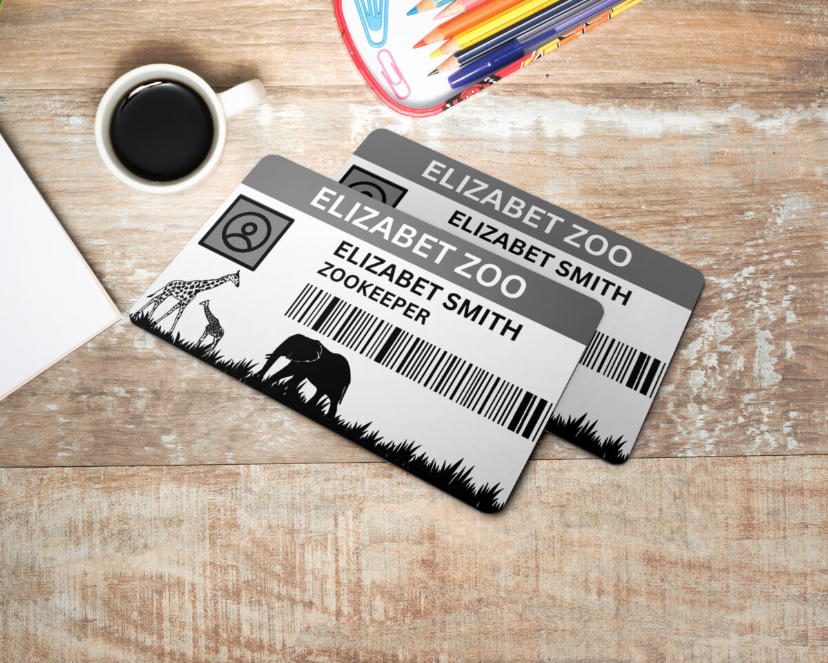Editable Elizabet zoo Elizabet smith Zookeeper ID Card Template, Custom Elizabet zoo Elizabet smith Zookeeper ID Card Template, Printable Elizabet zoo Elizabet smith Zookeeper Identification Badge, Canva Template