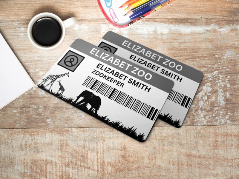 Editable Elizabet zoo Elizabet smith Zookeeper ID Card Template, Custom Elizabet zoo Elizabet smith Zookeeper ID Card Template, Printable Elizabet zoo Elizabet smith Zookeeper Identification Badge, Canva Template