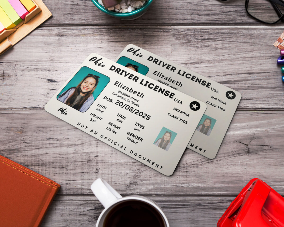 Ohio , ID Card, Personalized, Photo Id, Card ,TEMPLATE ,Ohio ID Card, Safety, Custom Diy , Canva, Printable , Home, Realistic , Fun , Travels - Image 2