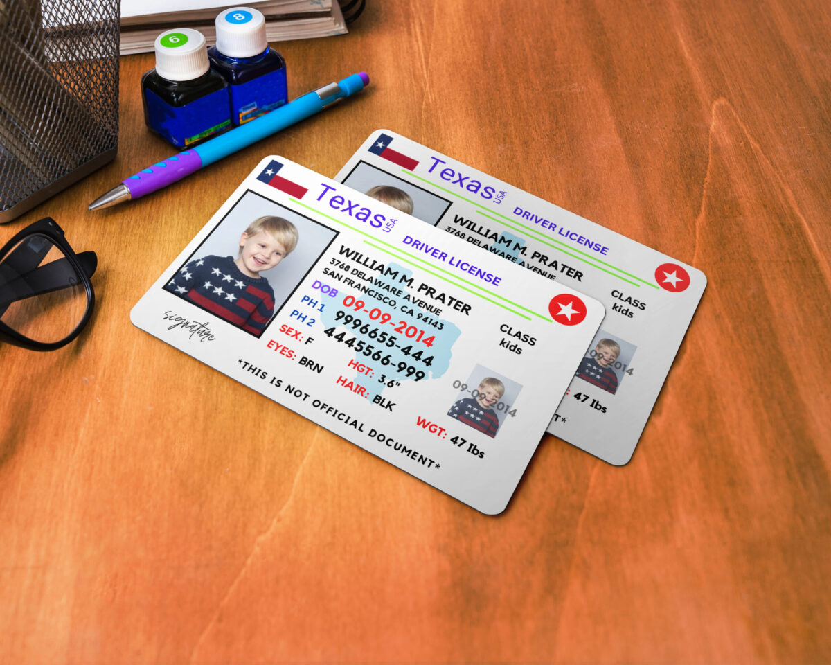 Texas ID Card, Personalized Photo Id Card TEMPLATE ,Texas ID Card Safety, Custom Diy on Canva, Printable at Home, Realistic for Fun and Travel