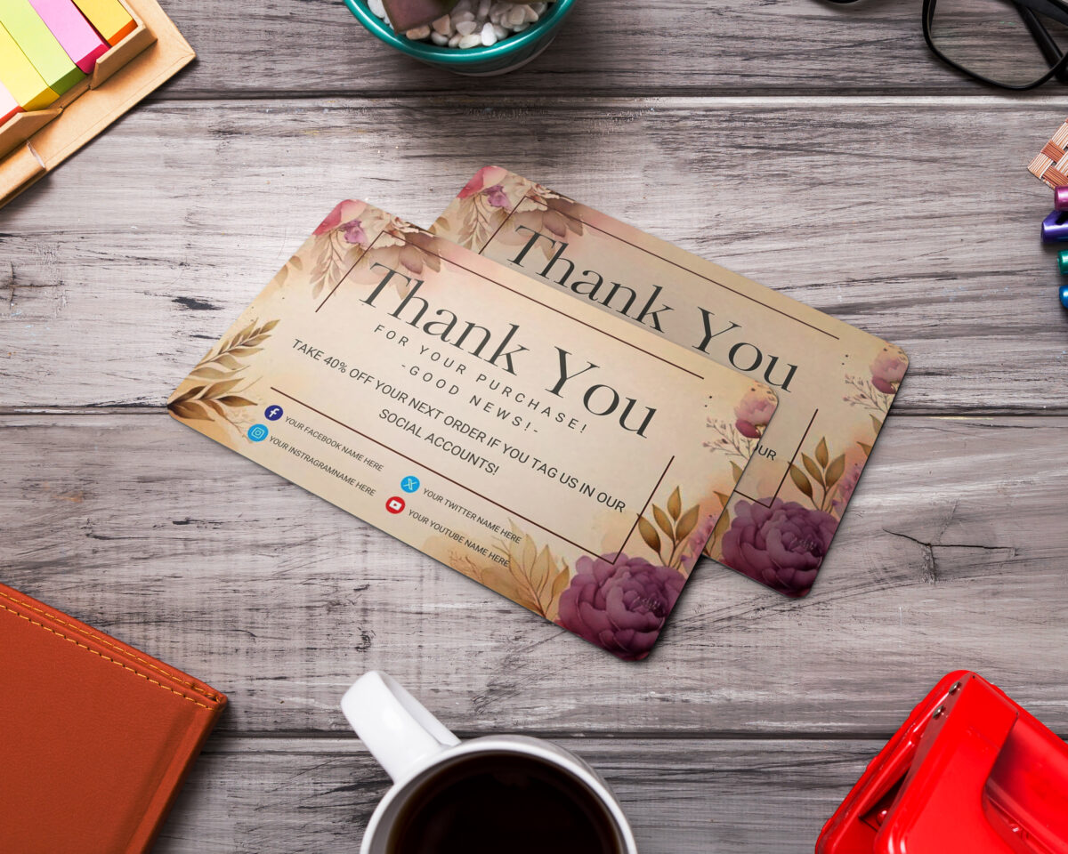 Printable thank you  Card Template, Custom thank you Template,  thank you Badge, Canva Template