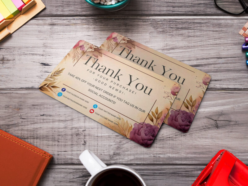 Printable thank you  Card Template, Custom thank you Template,  thank you Badge, Canva Template