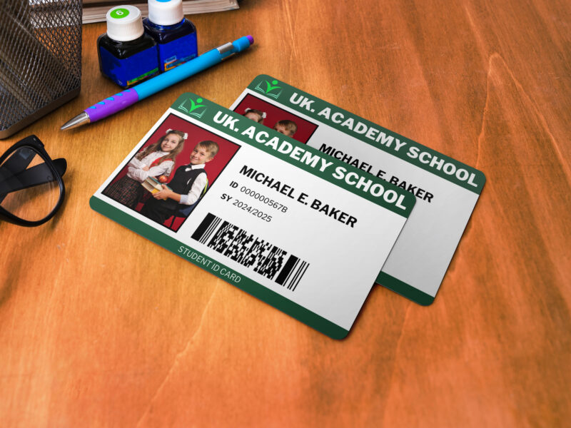 Editable UK academy school ID Card Template, Custom UK academy school ID Card Template, Printable EUK academy school Identification Badge, Canva Template