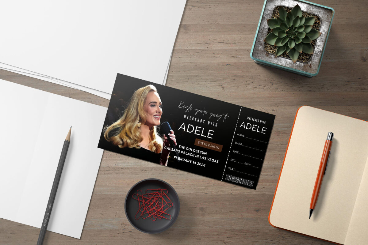 Editable Adele Surprise Ticket Template – Canva + PDF/JPEG – Concert, Travel, Party, Reunion, Birthday, Christmas, Vacation – Instant Download & Fully Customizable – Memorable Digital Ticket Surprise Gift for Him / Her - Image 4