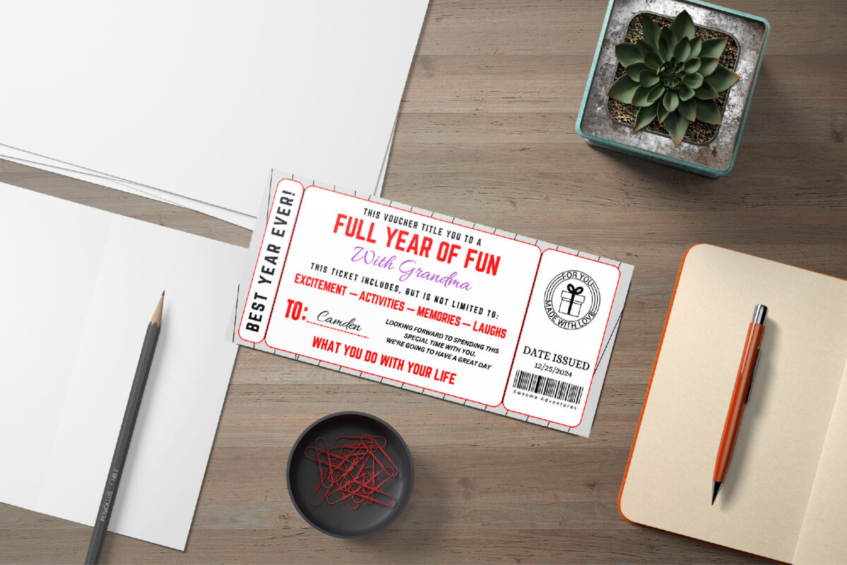 Editable Best year ever! Surprise Ticket Template – Canva + PDF/JPEG – Concert, Travel, Party, Reunion, Birthday, Christmas, Vacation – Instant Download & Fully Customizable – Memorable Digital Ticket Surprise Gift for Him / Her - Image 4