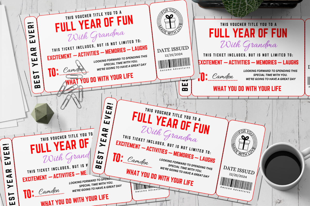 Editable Best year ever! Surprise Ticket Template – Canva + PDF/JPEG – Concert, Travel, Party, Reunion, Birthday, Christmas, Vacation – Instant Download & Fully Customizable – Memorable Digital Ticket Surprise Gift for Him / Her
