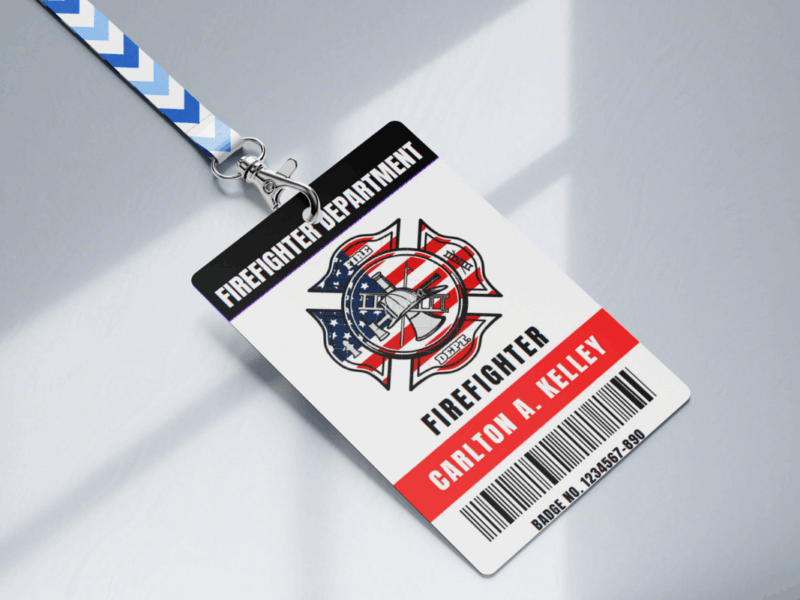 Firefighter Department ID badge , Custom ID Badge, Custom ID Card, Id Card Template, Employee Badge, Canva Template, Firefighter Department ID badge Digital Custom ID Office Badge Editable in canvas