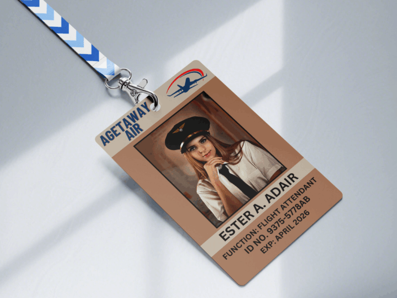 Getaway air ID Badge, Custom ID Badge, Custom ID Card, Id Card Template, Employee Badge, Canva Template, Getaway air ID Digital Custom ID Office Badge Editable in canvas