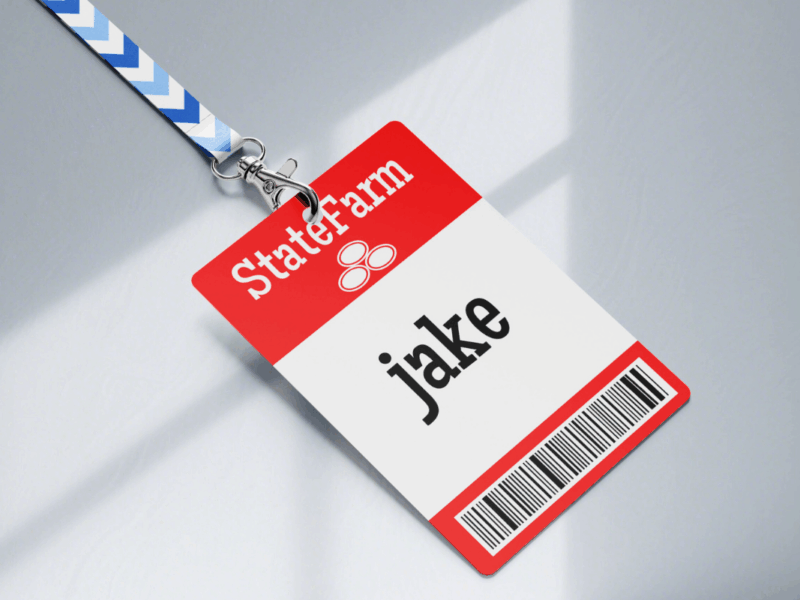 StateFarm ID badge , Custom ID Badge, Custom ID Card, Id Card Template, Employee Badge, Canva Template, DuStateFarm ID badge Digital Custom ID Office Badge Editable in canvas
