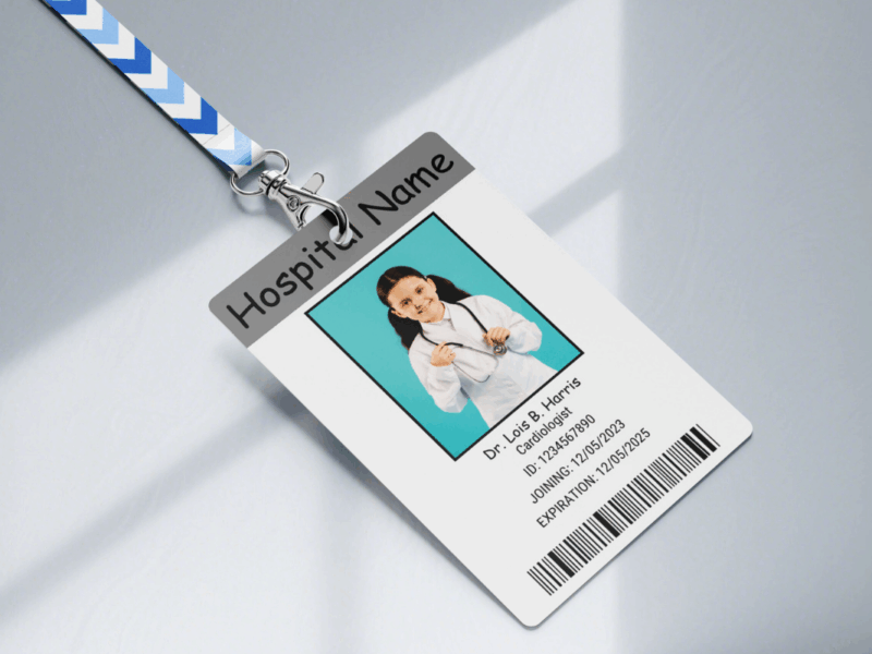 Hospital ID badge , Custom ID Badge, Custom ID Card, Id Card Template, Employee Badge, Canva Template, Hospital ID badge Digital Custom ID Office Badge Editable in canvas