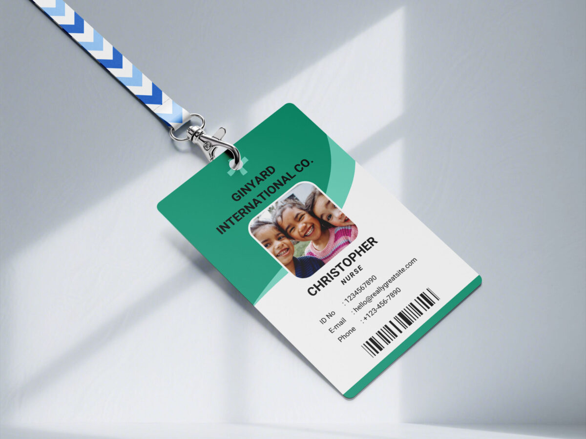 Ginyard international co. ID Badge, Custom ID Badge, Custom ID Card, Id Card Template, Employee Badge, Canva Template, Ginyard international co. Badge, Office Badge