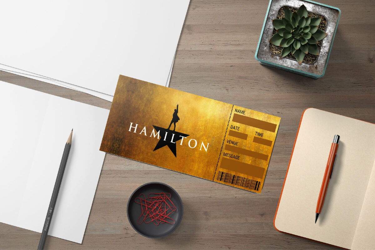 Editable Hamilton Surprise Ticket Template – Canva + PDF/JPEG – Concert, Travel, Party, Reunion, Birthday, Christmas, Vacation – Instant Download & Fully Customizable – Memorable Digital Ticket Surprise Gift for Him / Her - Image 2