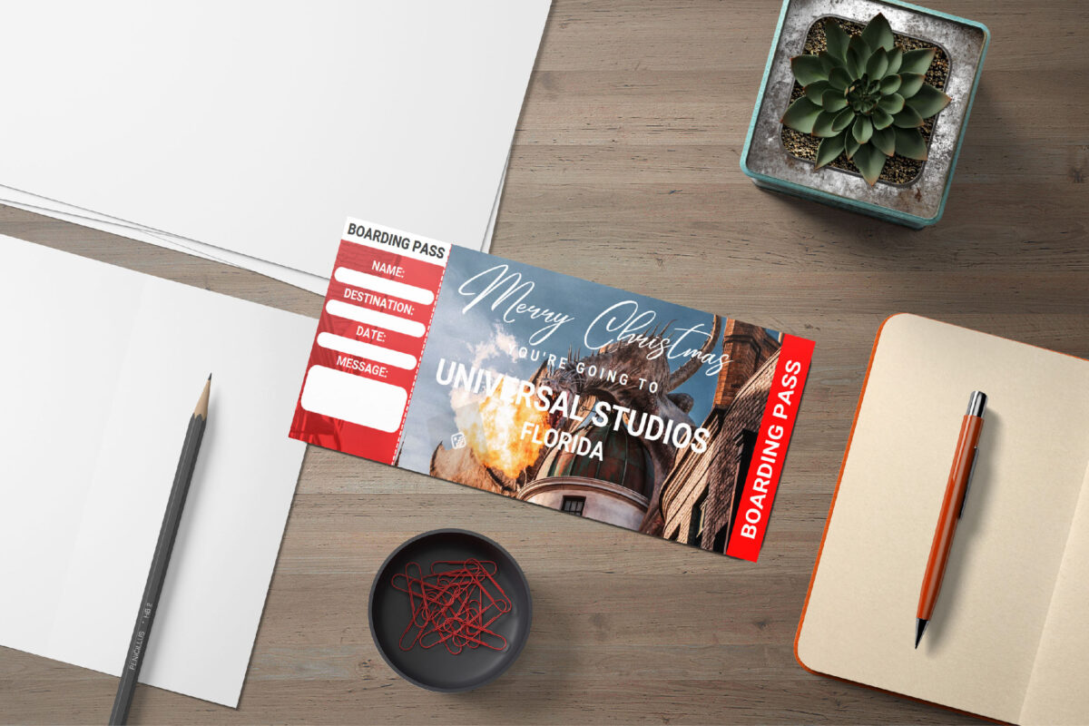 Editable Merry Christmas Surprise Ticket Template – Canva + PDF/JPEG – Concert, Travel, Party, Reunion, Birthday, Christmas, Vacation – Instant Download & Fully Customizable – Memorable Digital Ticket Surprise Gift for Him / Her - Image 4