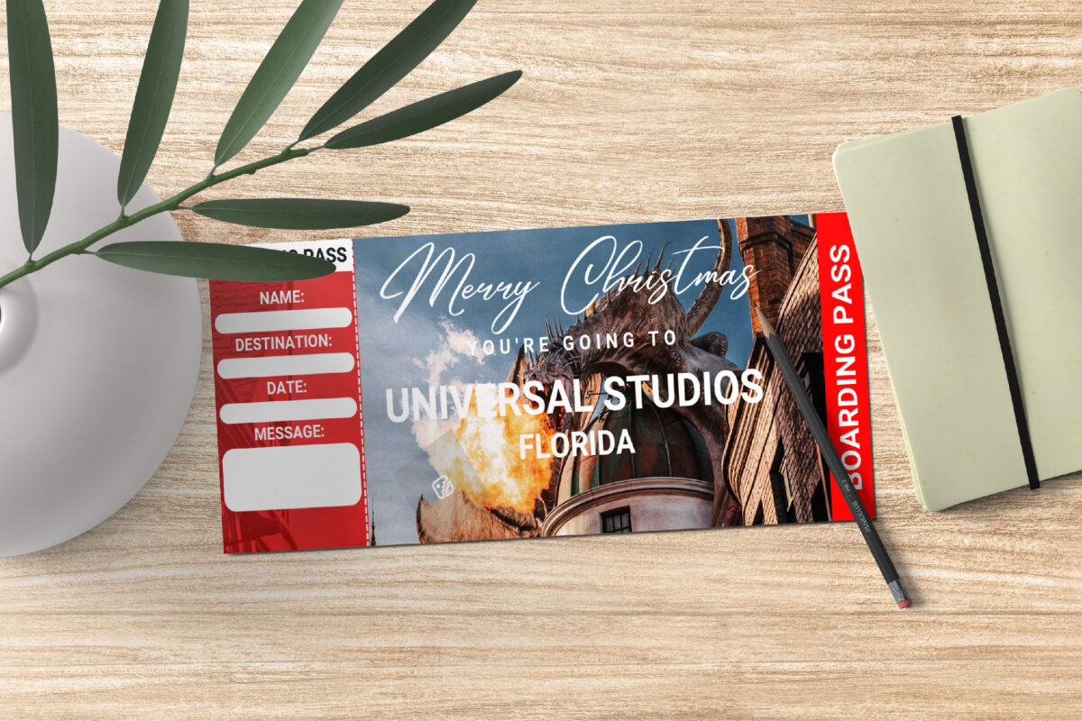 Editable Merry Christmas Surprise Ticket Template – Canva + PDF/JPEG – Concert, Travel, Party, Reunion, Birthday, Christmas, Vacation – Instant Download & Fully Customizable – Memorable Digital Ticket Surprise Gift for Him / Her - Image 3