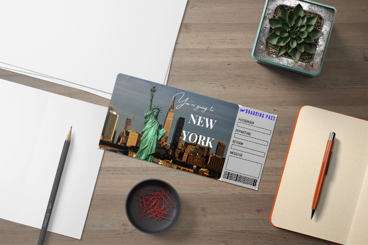 Editable New York Surprise Ticket Template – Canva + PDF/JPEG – Concert, Travel, Party, Reunion, Birthday, Christmas, Vacation – Instant Download & Fully Customizable – Memorable Digital Ticket Surprise Gift for Him / Her - Image 4