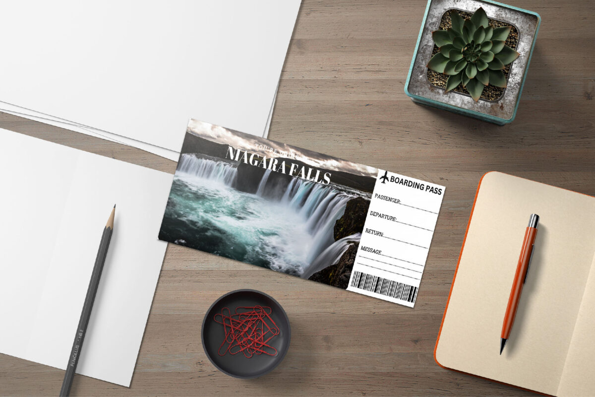 Editable Niagara falls Surprise Ticket Template – Canva + PDF/JPEG – Concert, Travel, Party, Reunion, Birthday, Christmas, Vacation – Instant Download & Fully Customizable – Memorable Digital Ticket Surprise Gift for Him / Her - Image 4