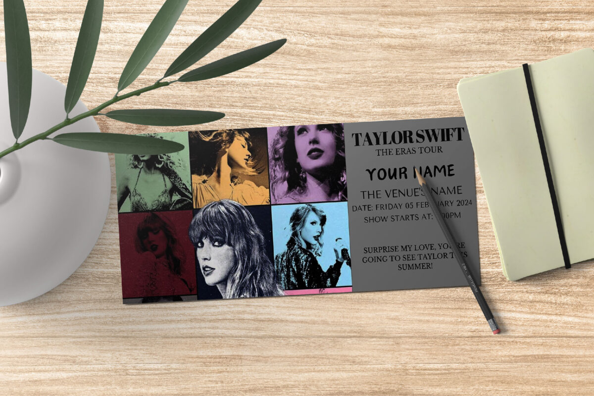 Editable Taylor swift Surprise Ticket Template – Canva + PDF/JPEG – Concert, Travel, Party, Reunion, Birthday, Christmas, Vacation – Instant Download & Fully Customizable – Memorable Digital Ticket Surprise Gift for Him / Her - Image 3