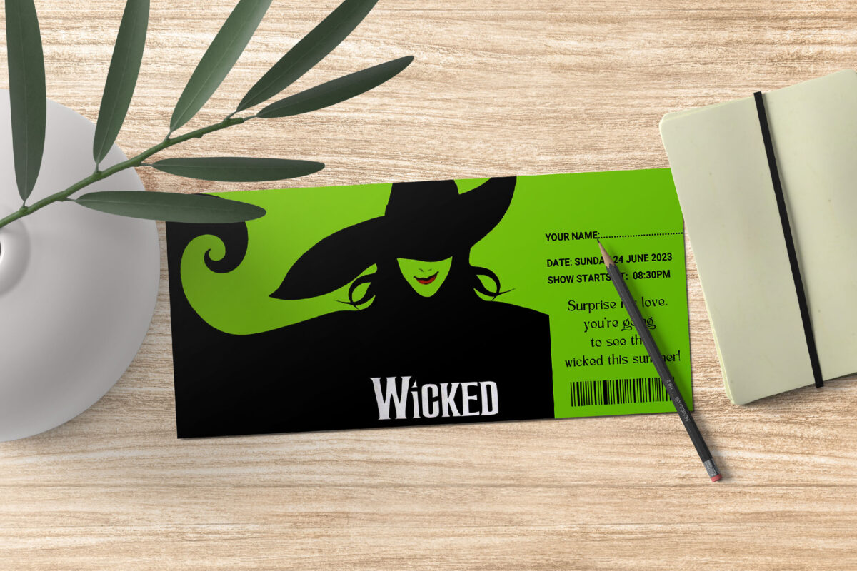 Editable Wicked Surprise Ticket Template – Canva + PDF/JPEG – Concert, Travel, Party, Reunion, Birthday, Christmas, Vacation – Instant Download & Fully Customizable – Memorable Digital Ticket Surprise Gift for Him / Her - Image 3