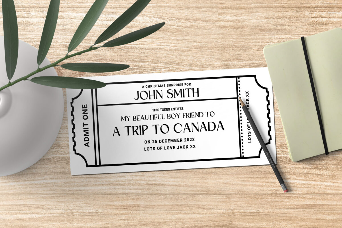 Editable a trip to London Surprise Ticket Template – Canva + PDF/JPEG – Concert, Travel, Party, Reunion, Birthday, Christmas, Vacation – Instant Download & Fully Customizable – Memorable Digital Ticket Surprise Gift for Him / Her - Image 4