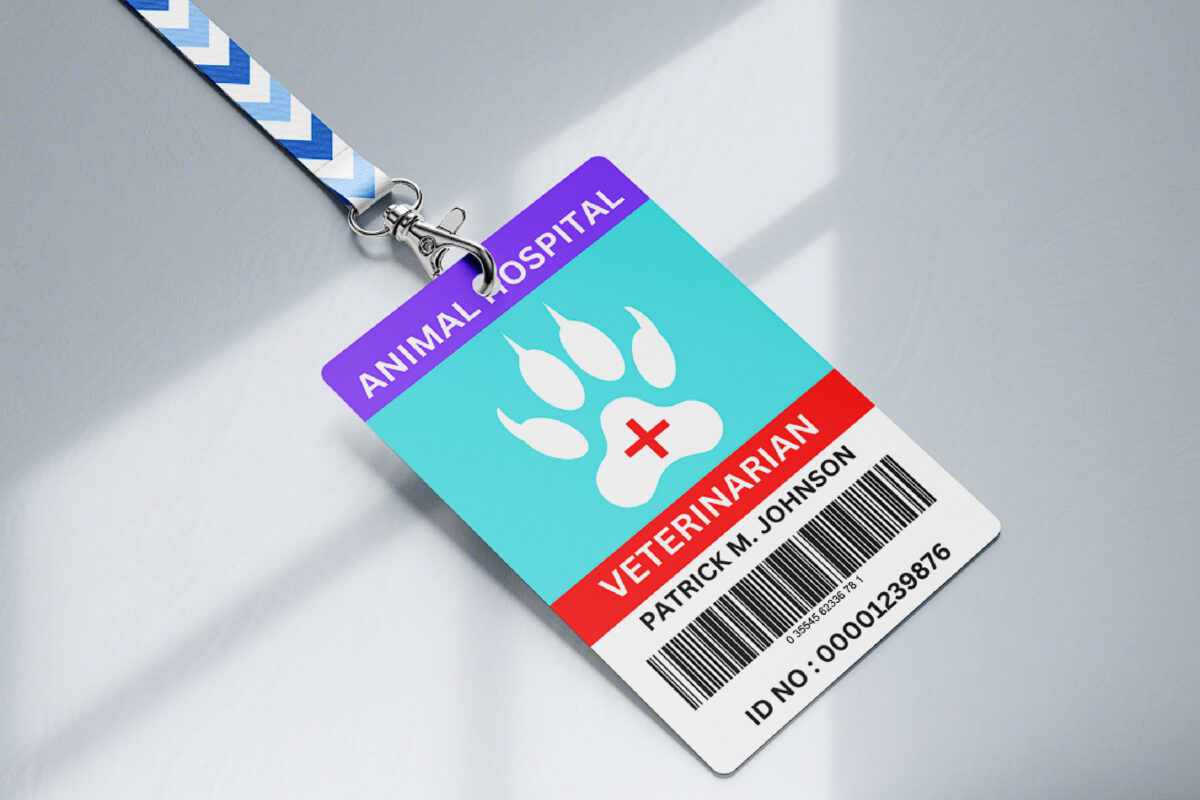 animal hospital  ID Badge, Custom ID Badge, Custom ID Card, Id Card Template, Employee Badge, Canva Template, Science lab, animal hospitalID Badge, Office Badge