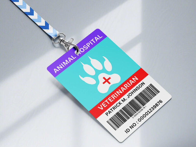 animal hospital  ID Badge, Custom ID Badge, Custom ID Card, Id Card Template, Employee Badge, Canva Template, Science lab, animal hospitalID Badge, Office Badge