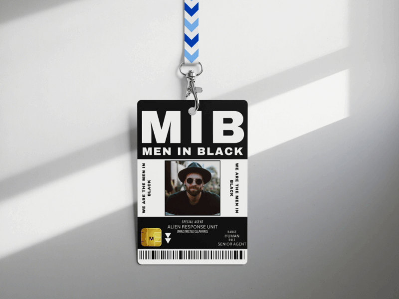MIB, Man in Black ID Badge, Custom ID Badge, Custom ID Card, Id Card Template, Employee Badge, Canva Template, MIB, Man in Black ID Digital Custom ID Office Badge Editable in canvas