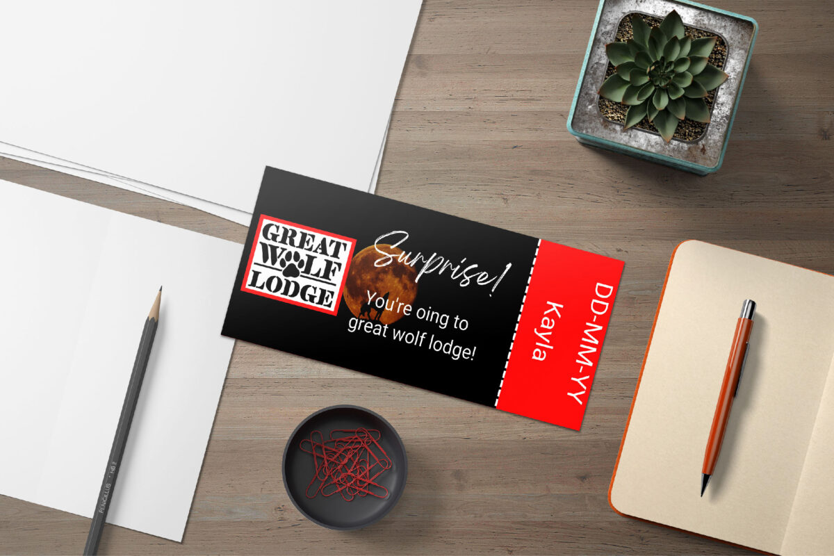 Editable great wolf lodge Ticket Template – Canva + PDF/JPEG – Concert, Travel, Party, Reunion, Birthday, Christmas, Vacation – Instant Download & Fully Customizable – Memorable Digital Ticket Surprise Gift for Him / Her - Image 3