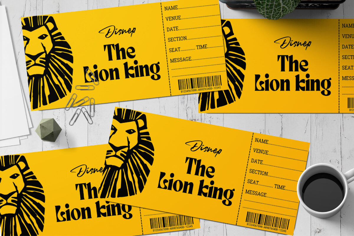 Editable The Lion king Surprise Ticket Template – Canva + PDF/JPEG – Concert, Travel, Party, Reunion, Birthday, Christmas, Vacation – Instant Download & Fully Customizable – Memorable Digital Ticket Surprise Gift for Him / Her
