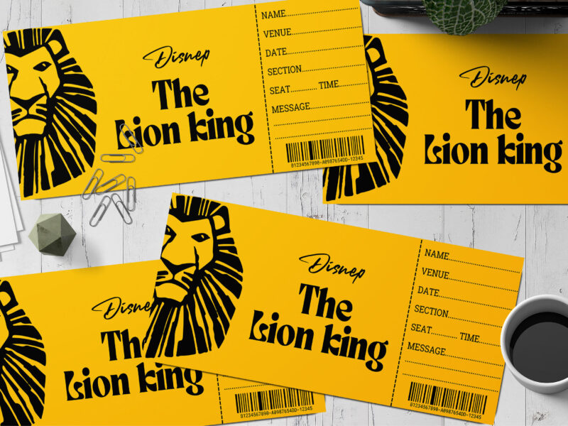 Editable The Lion king Surprise Ticket Template – Canva + PDF/JPEG – Concert, Travel, Party, Reunion, Birthday, Christmas, Vacation – Instant Download & Fully Customizable – Memorable Digital Ticket Surprise Gift for Him / Her