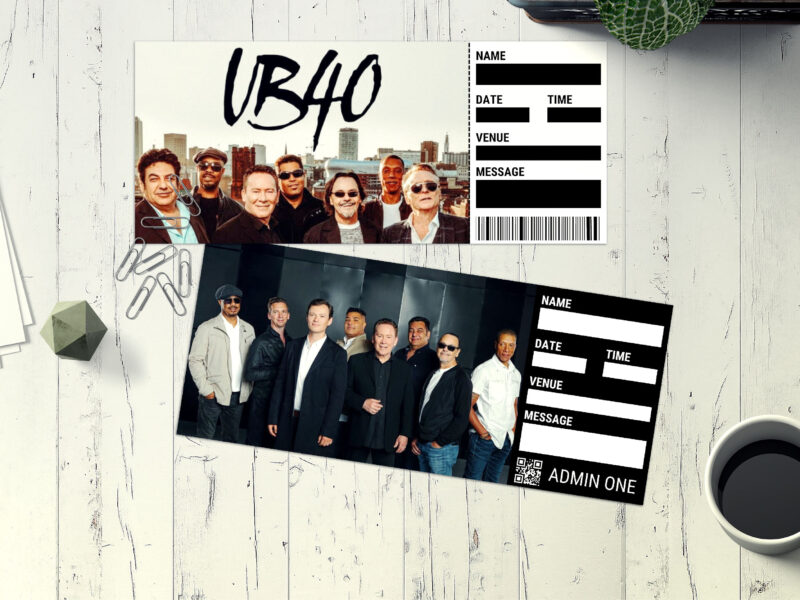 Editable UB40 Surprise Ticket Template – Canva + PDF/JPEG – Concert, Travel, Party, Reunion, Birthday, Christmas, Vacation – Instant Download & Fully Customizable – Memorable Digital Ticket Surprise Gift for Him / Her