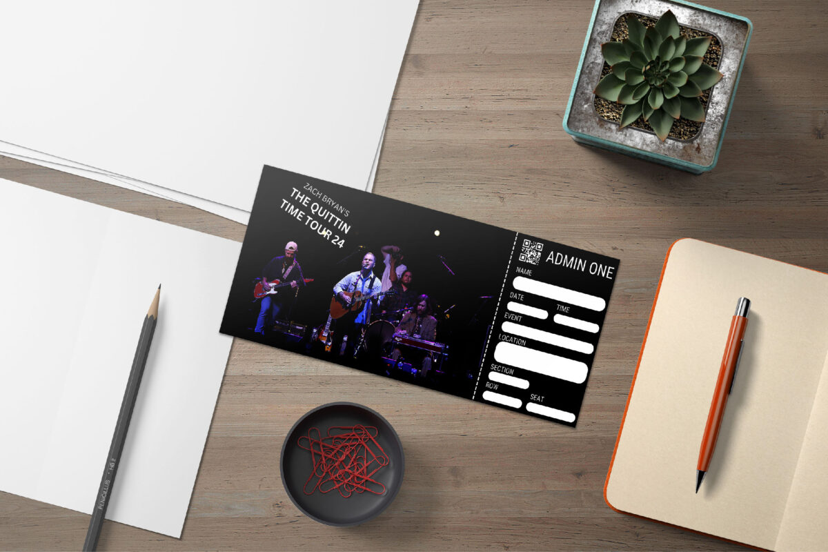 Editable Zach Bryan's the quitting time tour 24 Surprise Ticket Template – Canva + PDF/JPEG – Concert, Travel, Party, Reunion, Birthday, Christmas, Vacation – Instant Download & Fully Customizable – Memorable Digital Ticket Surprise Gift for Him / Her - Image 4