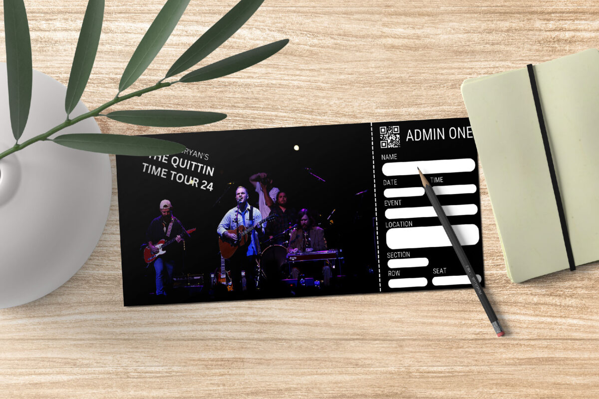 Editable Zach Bryan's the quitting time tour 24 Surprise Ticket Template – Canva + PDF/JPEG – Concert, Travel, Party, Reunion, Birthday, Christmas, Vacation – Instant Download & Fully Customizable – Memorable Digital Ticket Surprise Gift for Him / Her - Image 3