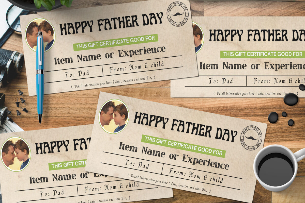 Editable Father's Day Gift Voucher Template – Printable Experience Coupon for Dad, Custom Reusable Certificate, Instant Download Present Idea