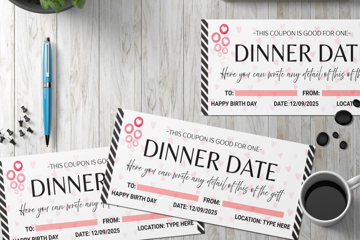 Editable Dinner Date Surprise Ticket Template – Canva + PDF/JPEG – Concert, Travel, Party, Reunion, Birthday, Christmas, Vacation – Instant Download & Fully Customizable – Memorable Digital Ticket Surprise Gift for Him / Her - Image 2