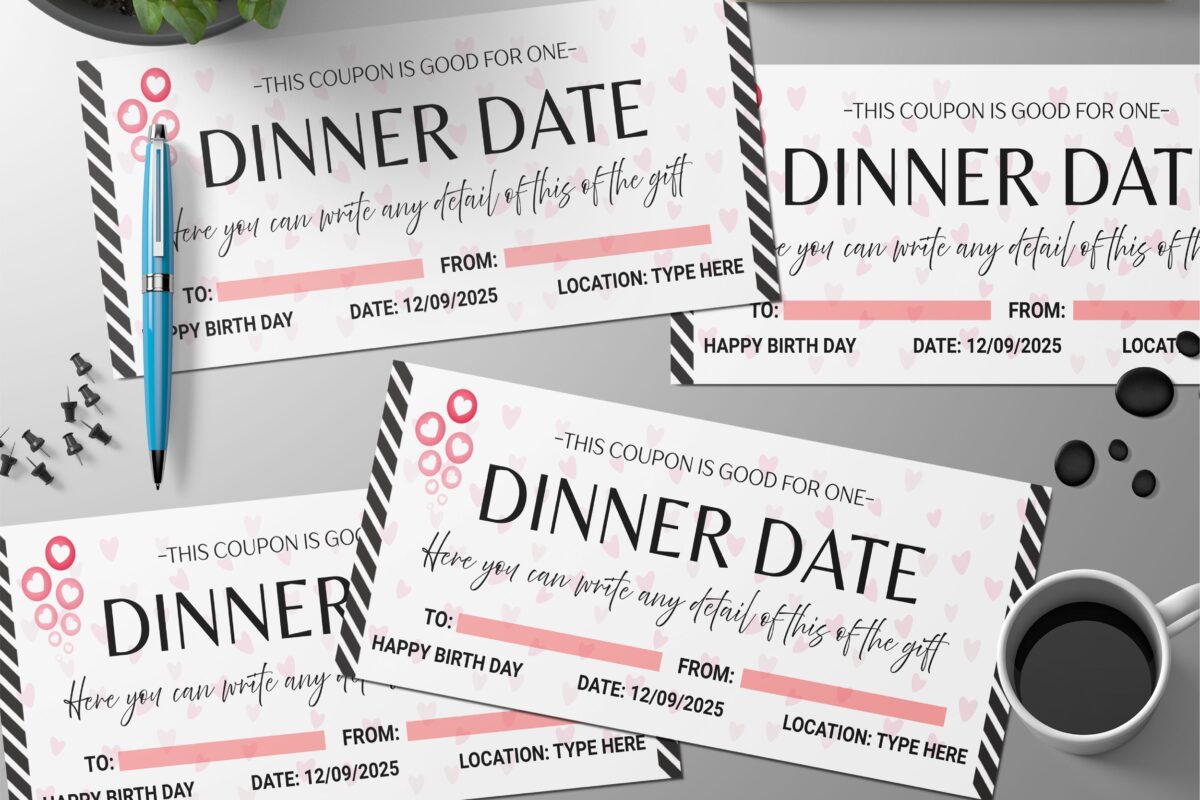Editable Dinner Date Surprise Ticket Template – Canva + PDF/JPEG – Concert, Travel, Party, Reunion, Birthday, Christmas, Vacation – Instant Download & Fully Customizable – Memorable Digital Ticket Surprise Gift for Him / Her - Image 4