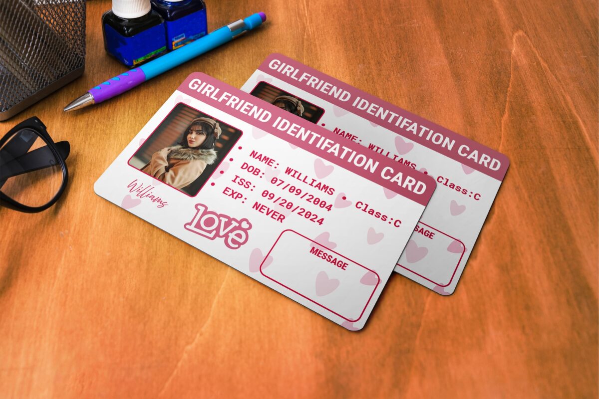 Custom Editable Girlfriend Identifation Card Template | Fun Novelty ID Card | Printable Canva Design for Events, Gifts, and Parties | Personalized Canva ID Card Template | Editable Fake License for Gag Gifts, Birthdays, or Events | Instant Download | Canva Template for Fun & Commercial License. - Image 4