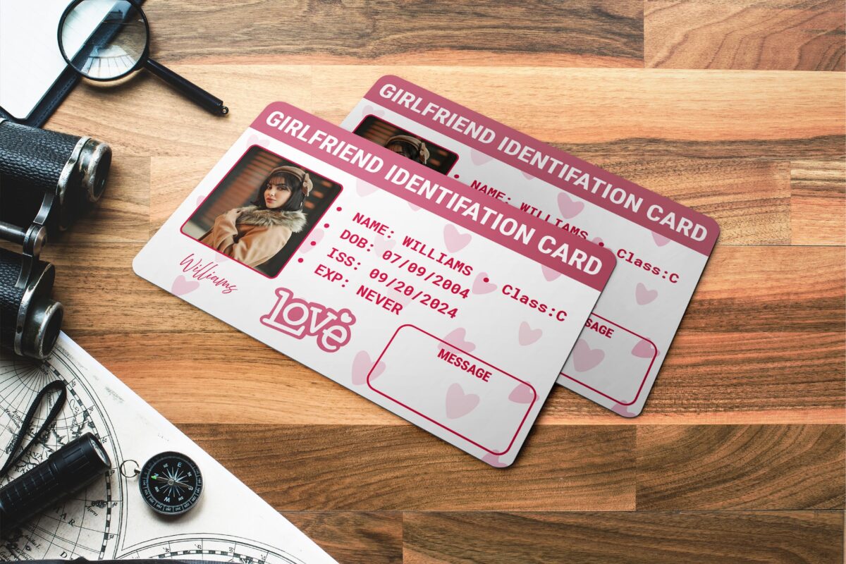 Custom Editable Girlfriend Identifation Card Template | Fun Novelty ID Card | Printable Canva Design for Events, Gifts, and Parties | Personalized Canva ID Card Template | Editable Fake License for Gag Gifts, Birthdays, or Events | Instant Download | Canva Template for Fun & Commercial License. - Image 2