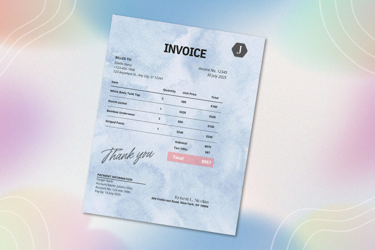 Invoice Template - Minimalist Business Invoice, Small Business Template, Modern Boho Client Invoice, Editable Template, Services Invoice, Use Commercial license - Image 4