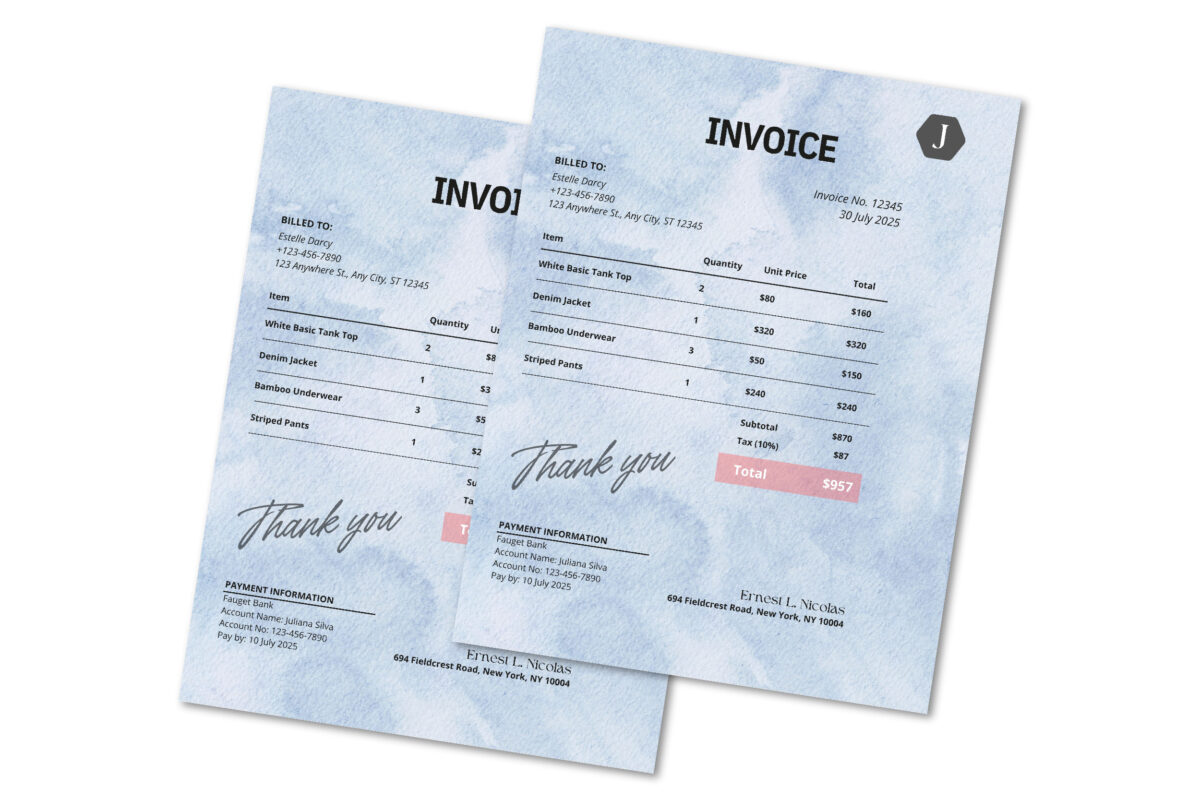 Invoice Template - Minimalist Business Invoice, Small Business Template, Modern Boho Client Invoice, Editable Template, Services Invoice, Use Commercial license