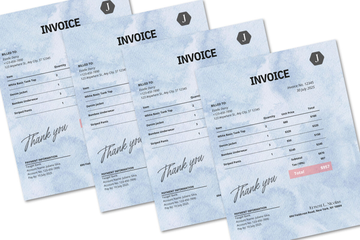 Invoice Template - Minimalist Business Invoice, Small Business Template, Modern Boho Client Invoice, Editable Template, Services Invoice, Use Commercial license - Image 2
