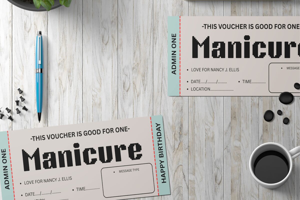 Editable Manicure ticket Surprise Ticket Template – Canva + PDF/JPEG – Concert, Travel, Party, Reunion, Birthday, Christmas, Vacation – Instant Download & Fully Customizable – Memorable Digital Ticket Surprise Gift for Him / Her - Image 2